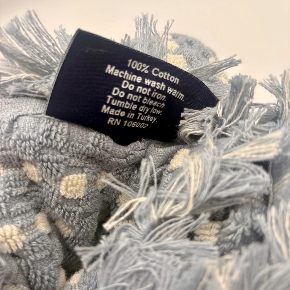 Brooks‎ Brothers 4pc Premium Turkish Towel Set Blue Hand and Tip Towels Cotton
